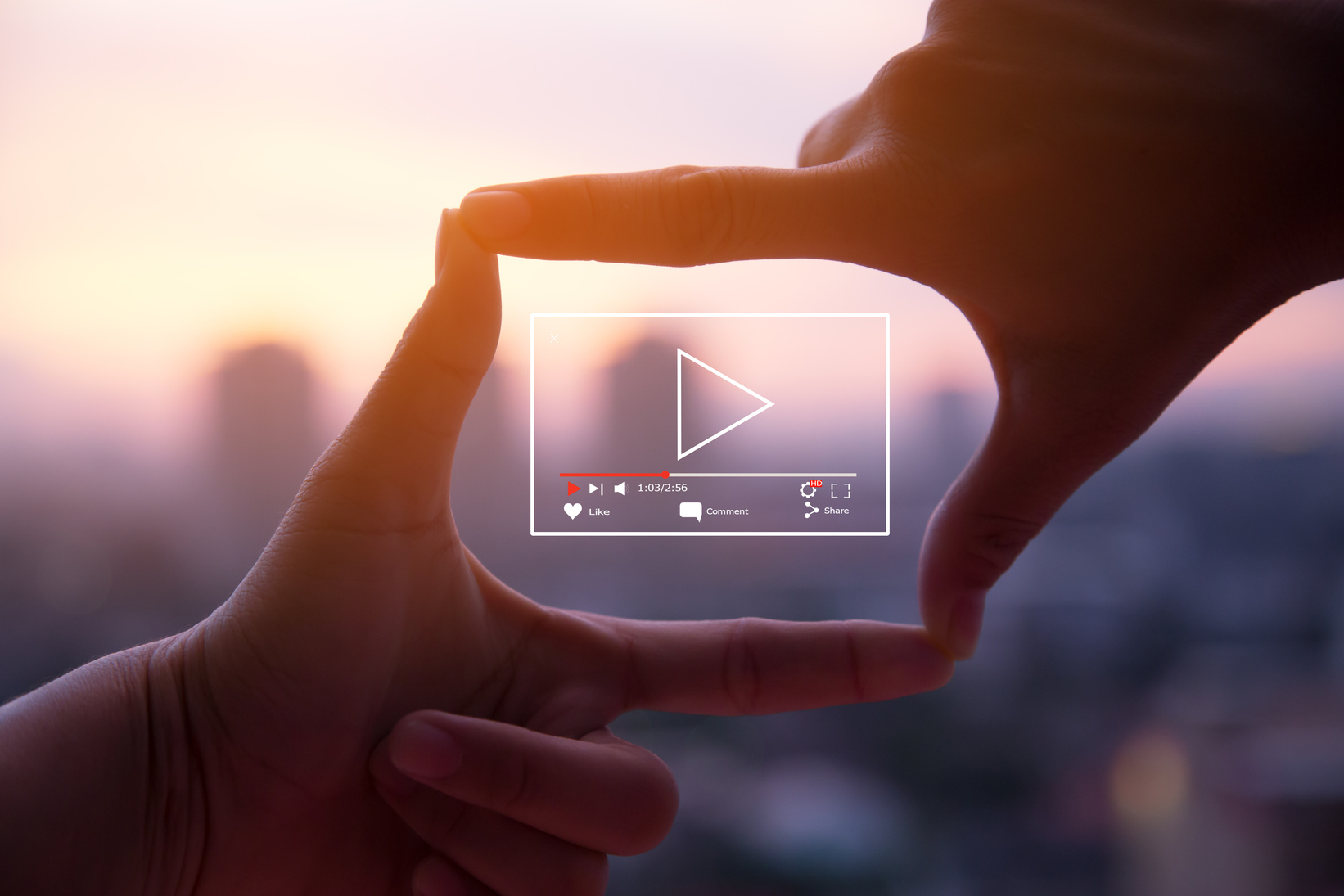 Online live video marketing concept